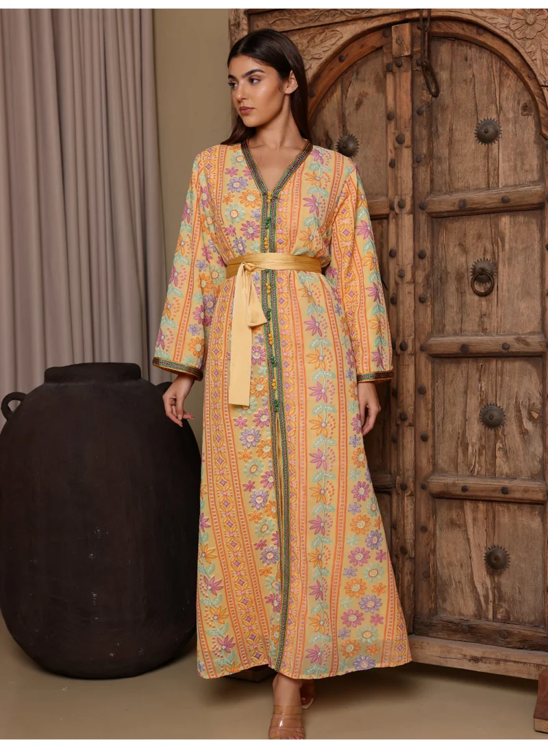 IKKXA Ikkxa Karam Jalabiya IK1076 Yellow